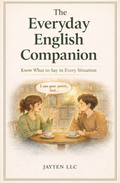 Book cover of 'The Everyday English Companion' with two people at a table in a library setting.